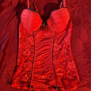 PLAYBOY RED LACE TOP